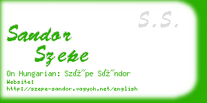 sandor szepe business card